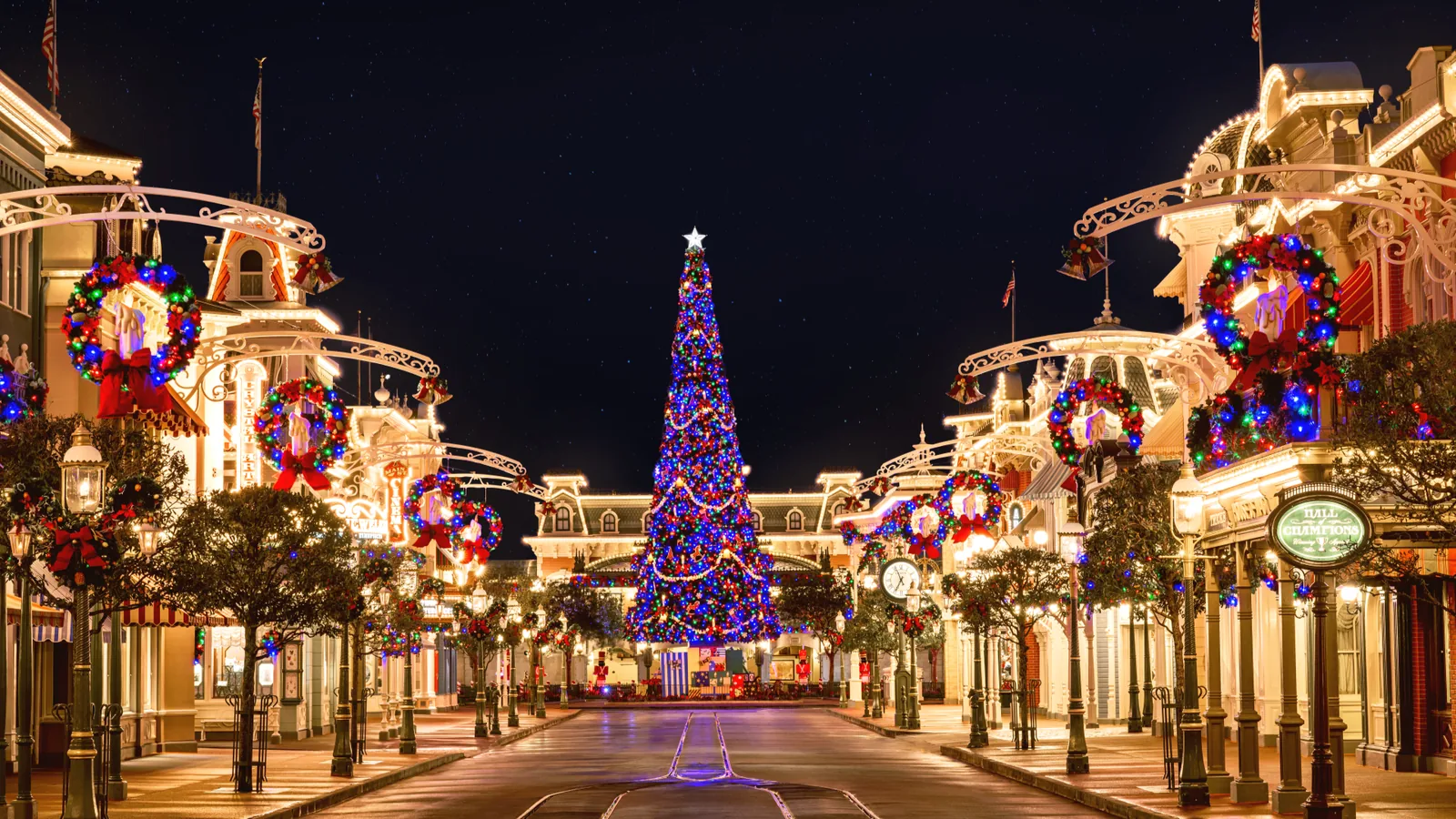 Holiday festivities at EPCOT during the Christmas season