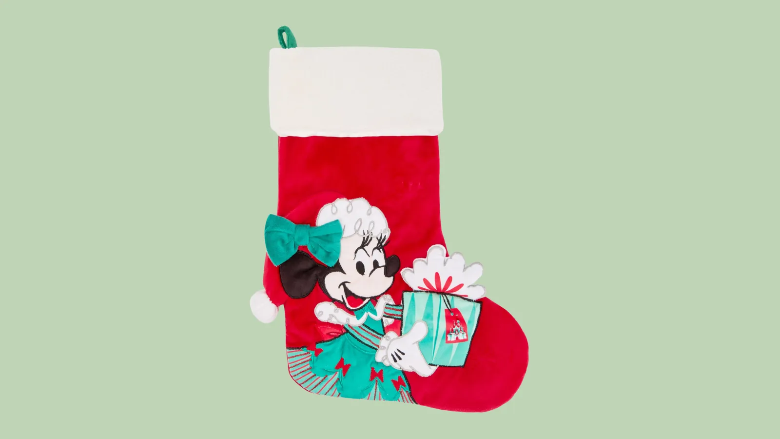 Mickey and Minnie Mouse Christmas stockings with sherpa cuffs