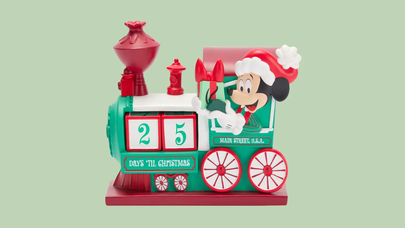 Holiday countdown calendar with train theme