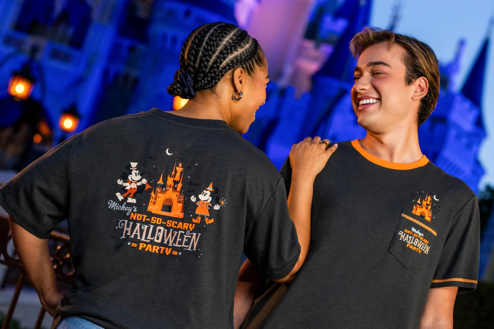 Mickey's Not-So-Scary Halloween Party t-shirts in gray, black, and orange
