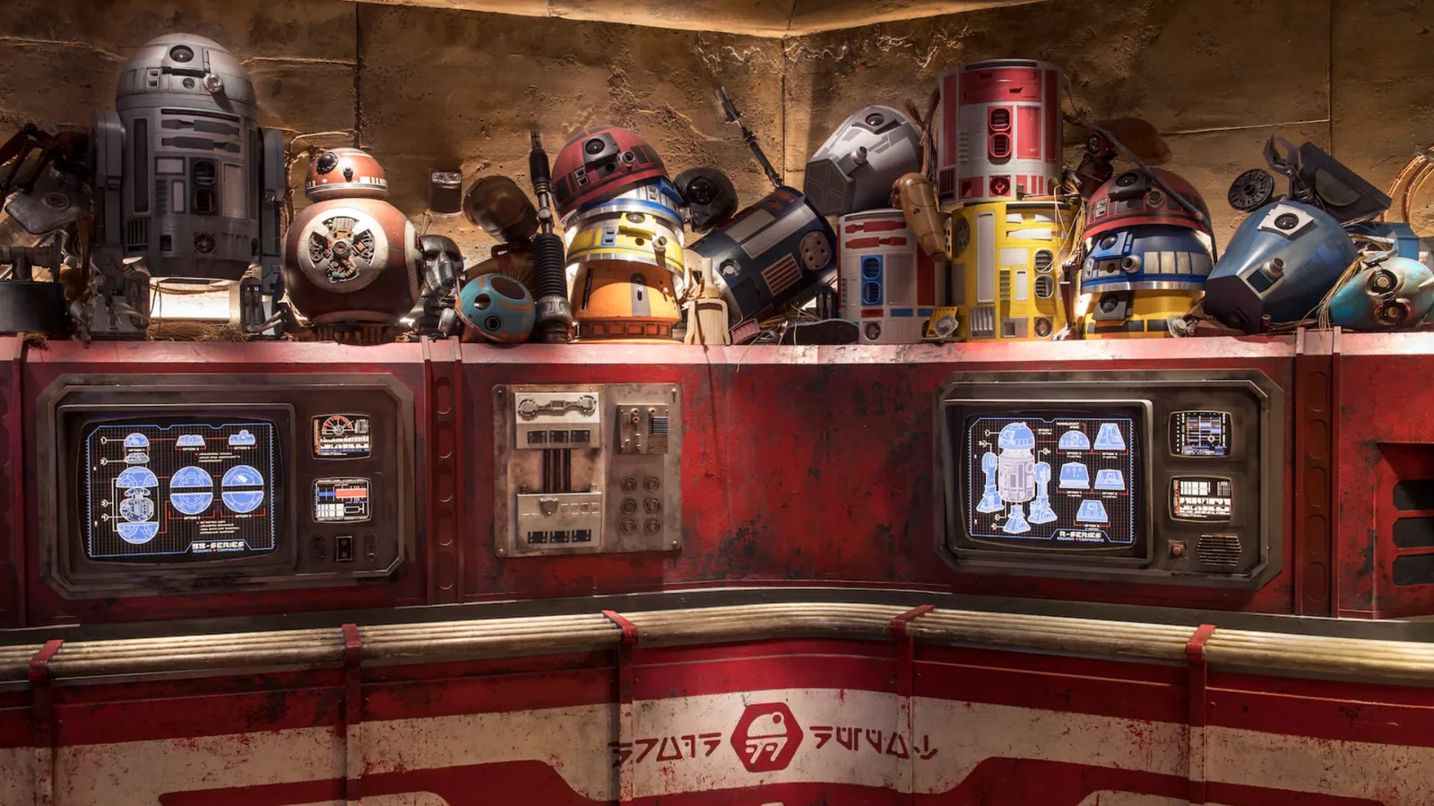 Droid Depot shop interior with build stations and parts