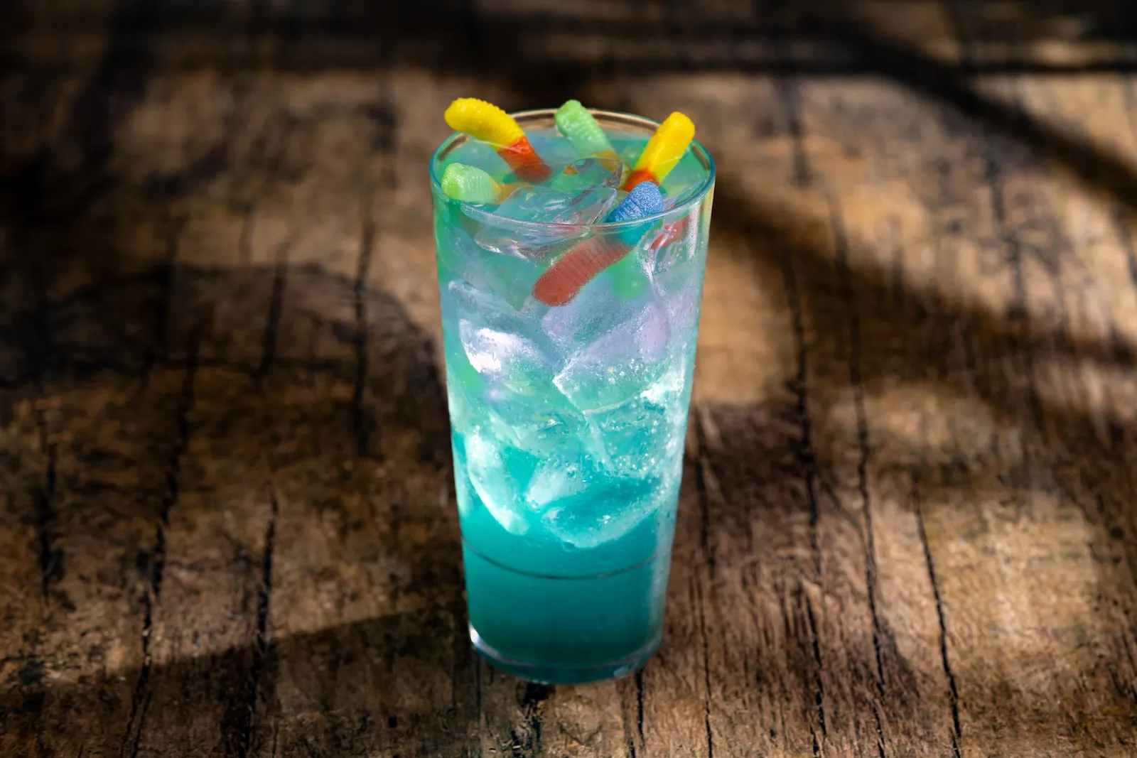 Viper's Nest cocktail with blue curaçao and butterfly pea extract
