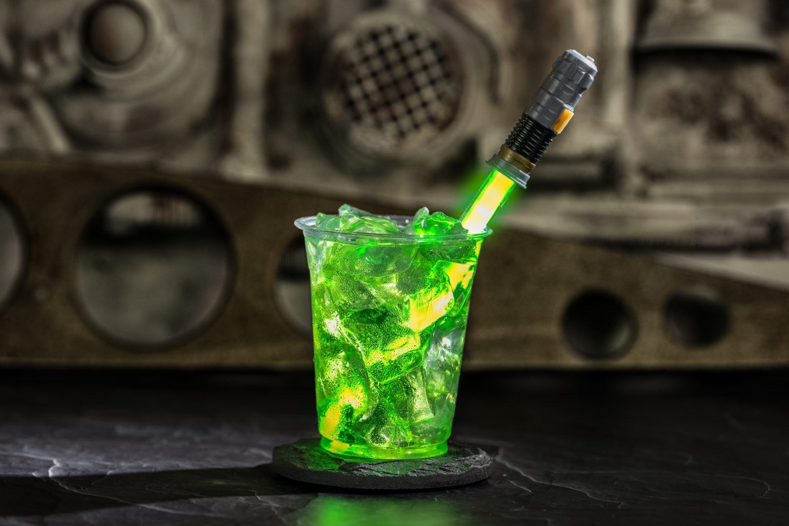 Rechargeable Luke Skywalker green lightsaber swizzle stick