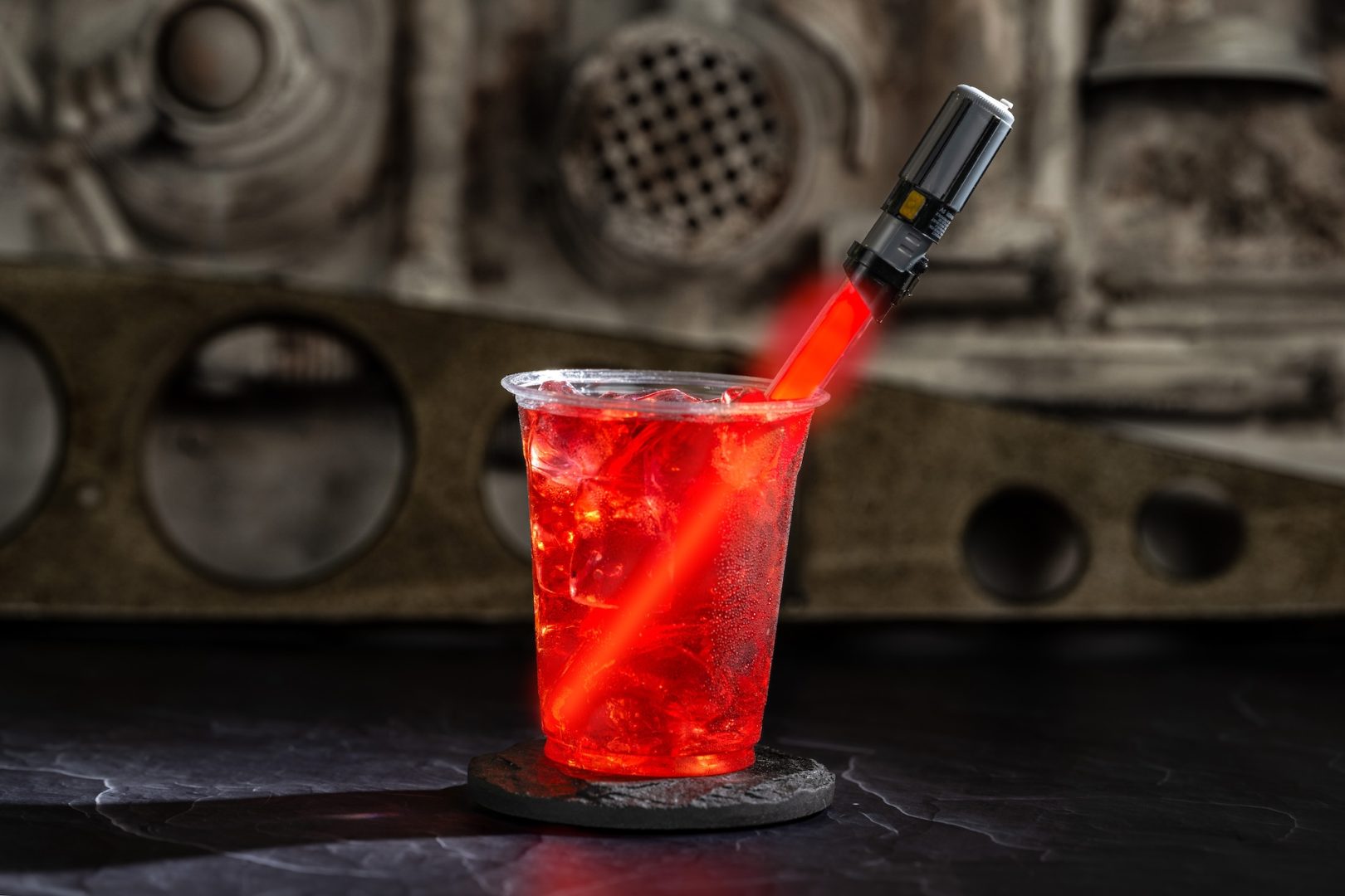 Rechargeable Darth Vader red lightsaber swizzle stick