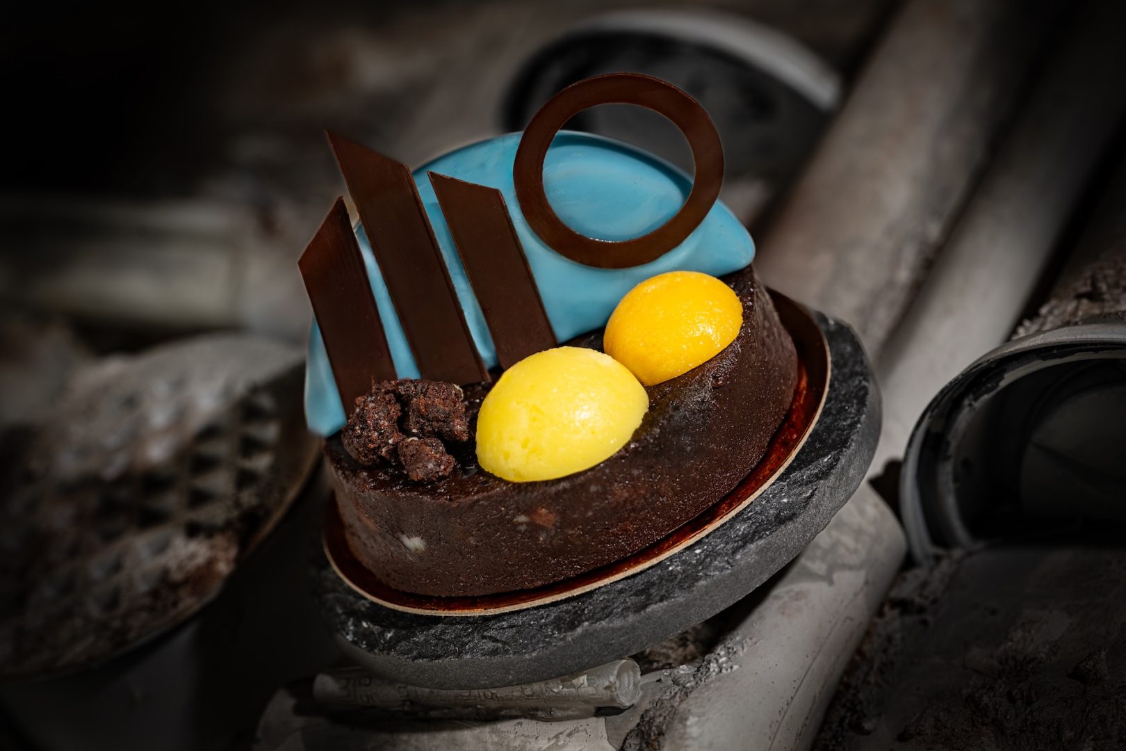 Bright Suns Chocolate Mousse with lemon curd