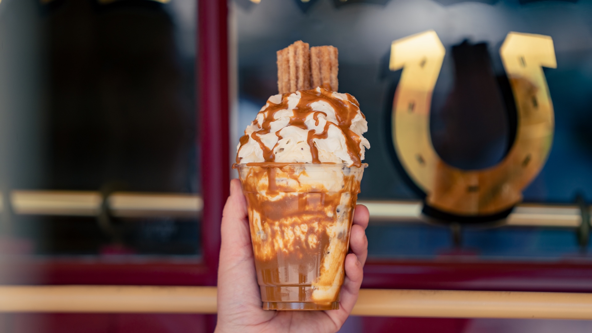 The Golden Horseshoe's Cookie Butter Churro Sundae