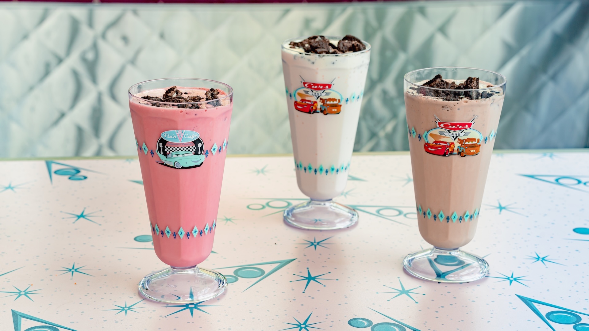 Flo's V8 Cafe milkshakes with crushed cookie topping