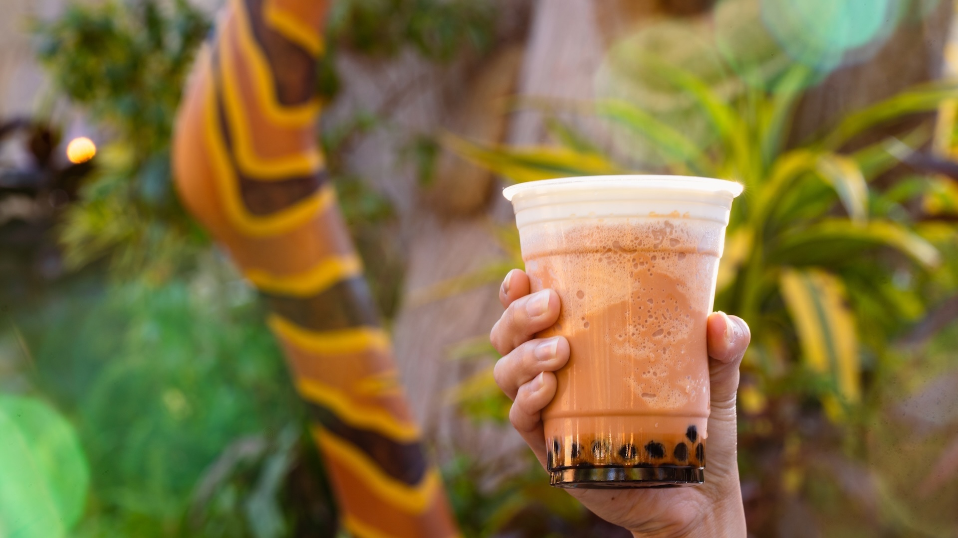 Bengal Barbecue's Thai Tea Slushy with brown sugar spheres