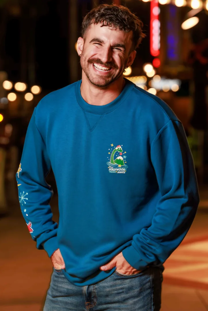 Gertie pullover with vanity lights, stars, and snowflakes