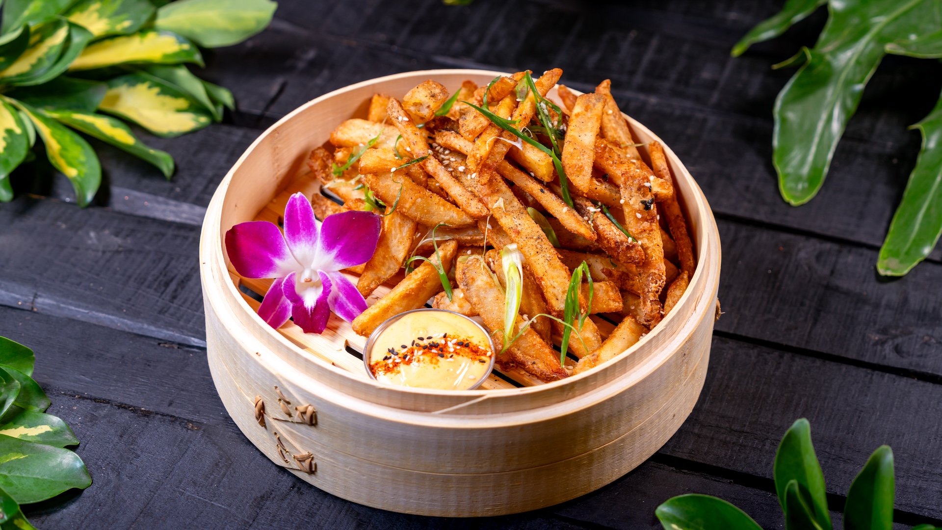 Furikake Fries with beer-battered French fries and gochujang aïoli