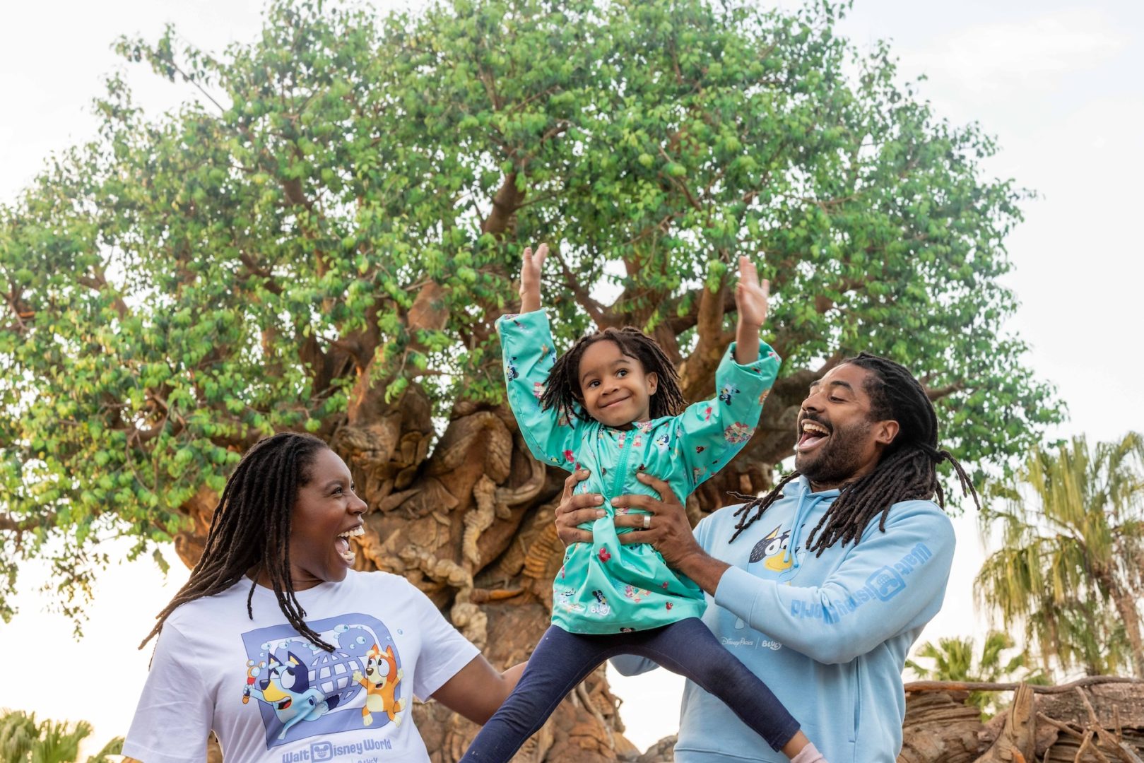 Bluey merchandise including tees, pullovers, and rain jackets at Island Mercantile