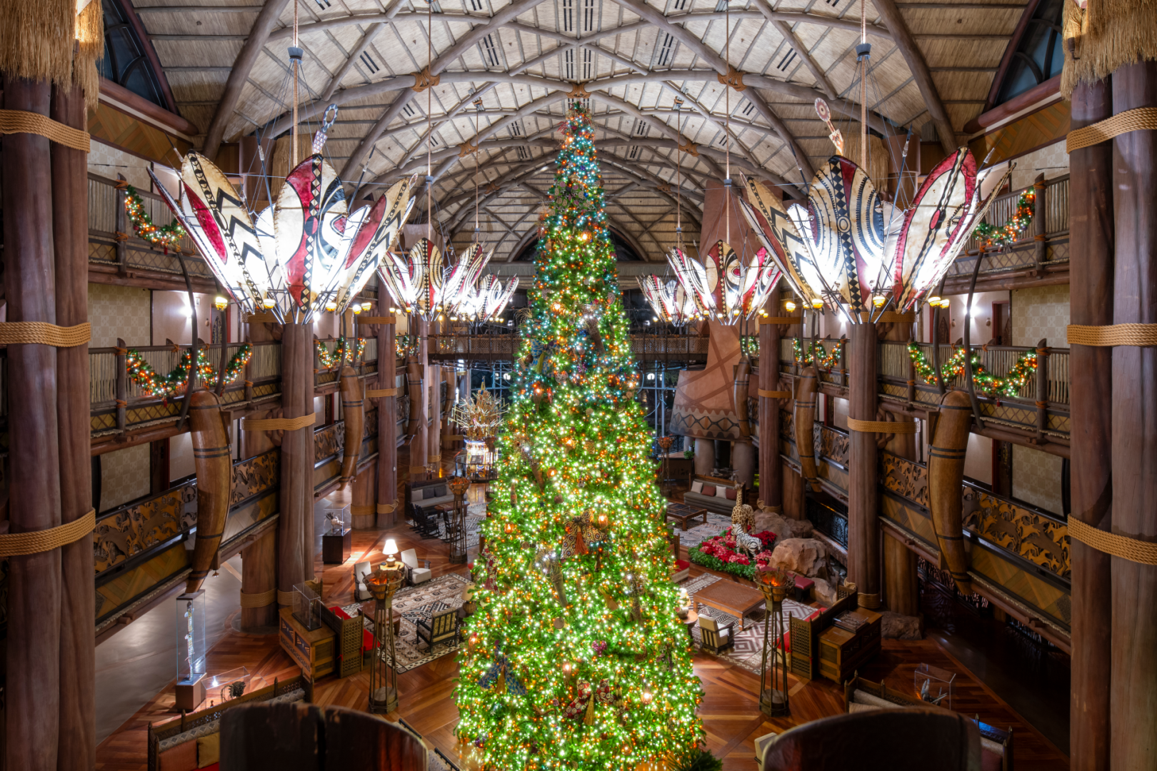 Resort hotel holiday decor and festivities