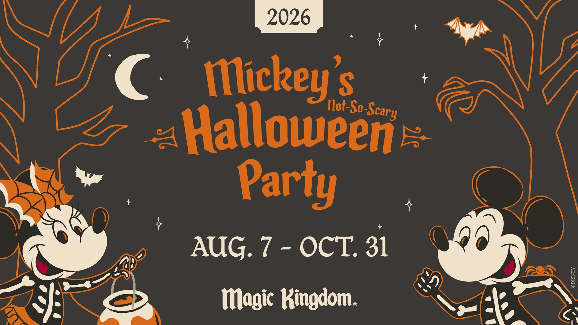 2026 Mickey's Not-So-Scary Halloween Party promotional graphic