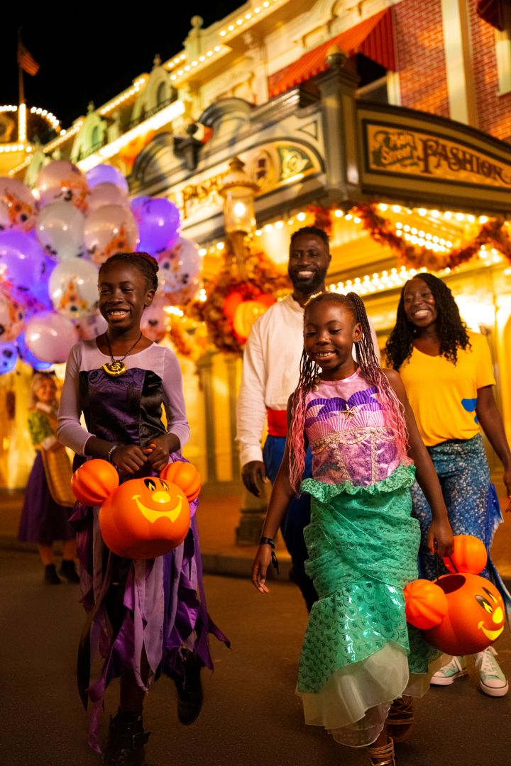 Trick-or-treating stations throughout Magic Kingdom