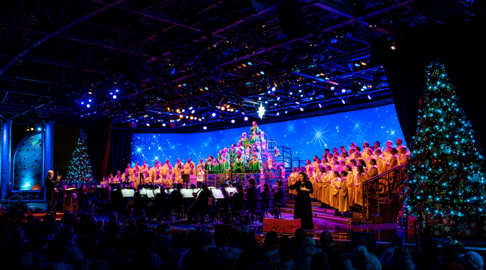 EPCOT International Festival of the Holidays festive décor and entertainment