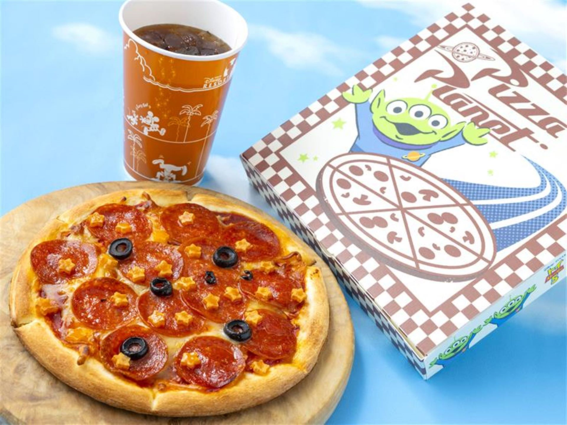Pizza Planet-themed items at Tokyo Disney Resort