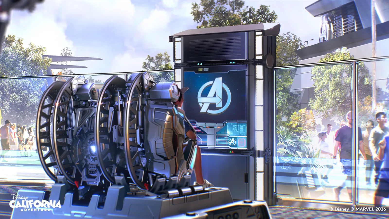 Face-to-face encounter with King Thanos using physical sets and media screens