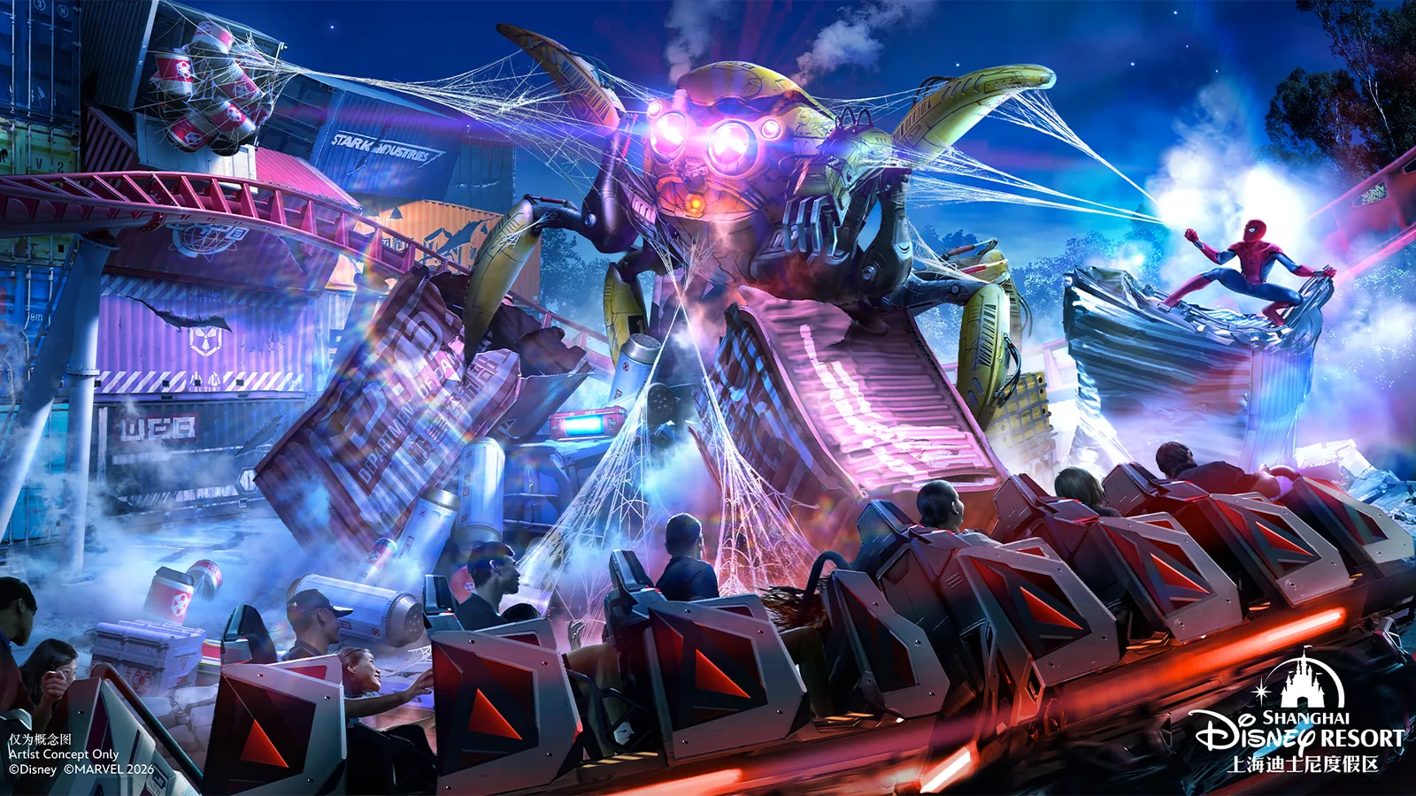 Spider-Man coaster at Shanghai Disney Resort's new Spider-Man land