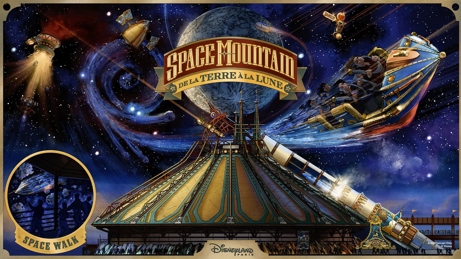 Space Mountain: De la Terre à la Lune Jules Verne inspired at Disneyland Paris