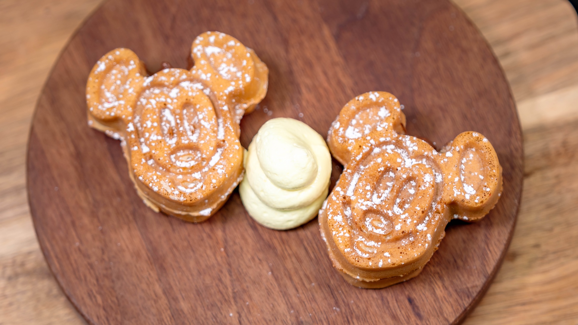 Mickey Banana-Hazelnut Waffles