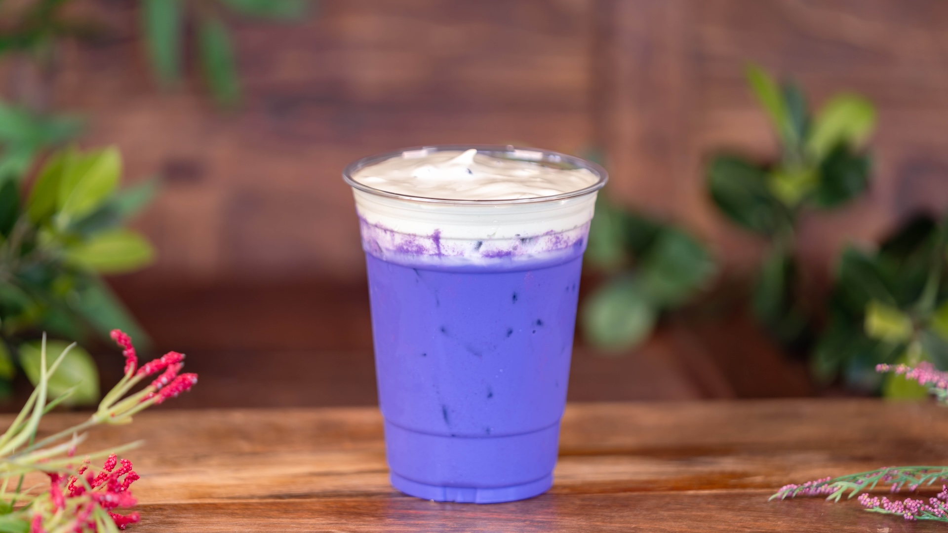 Ube Latte with Matcha Foam